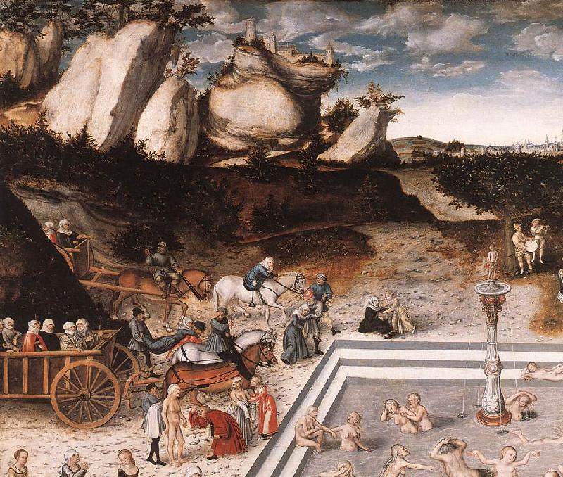 CRANACH, Lucas the Elder The Fountain of Youth (detail) dfg China oil painting art